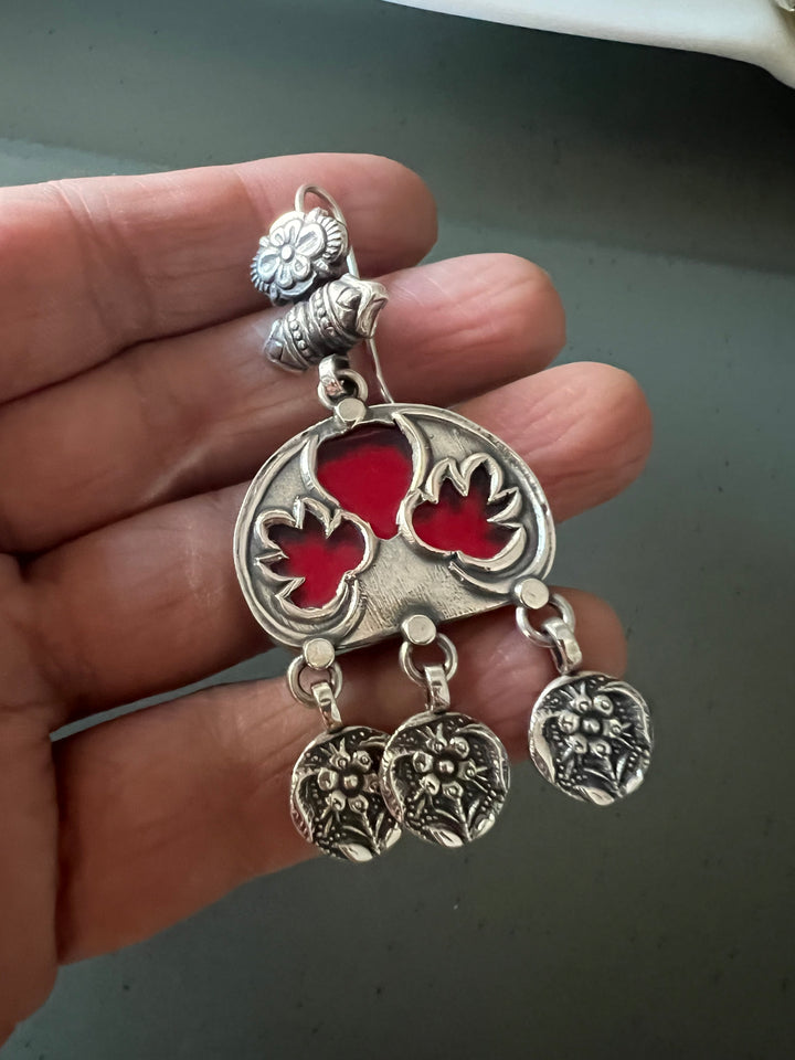 Beautiful Glass 925 Silver Earrings