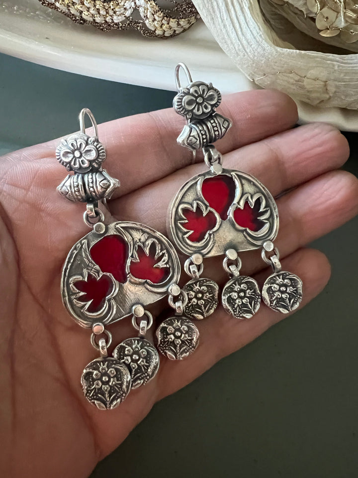 Beautiful Glass 925 Silver Earrings