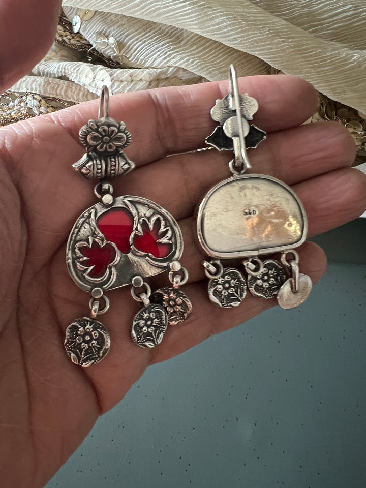 Beautiful Glass 925 Silver Earrings