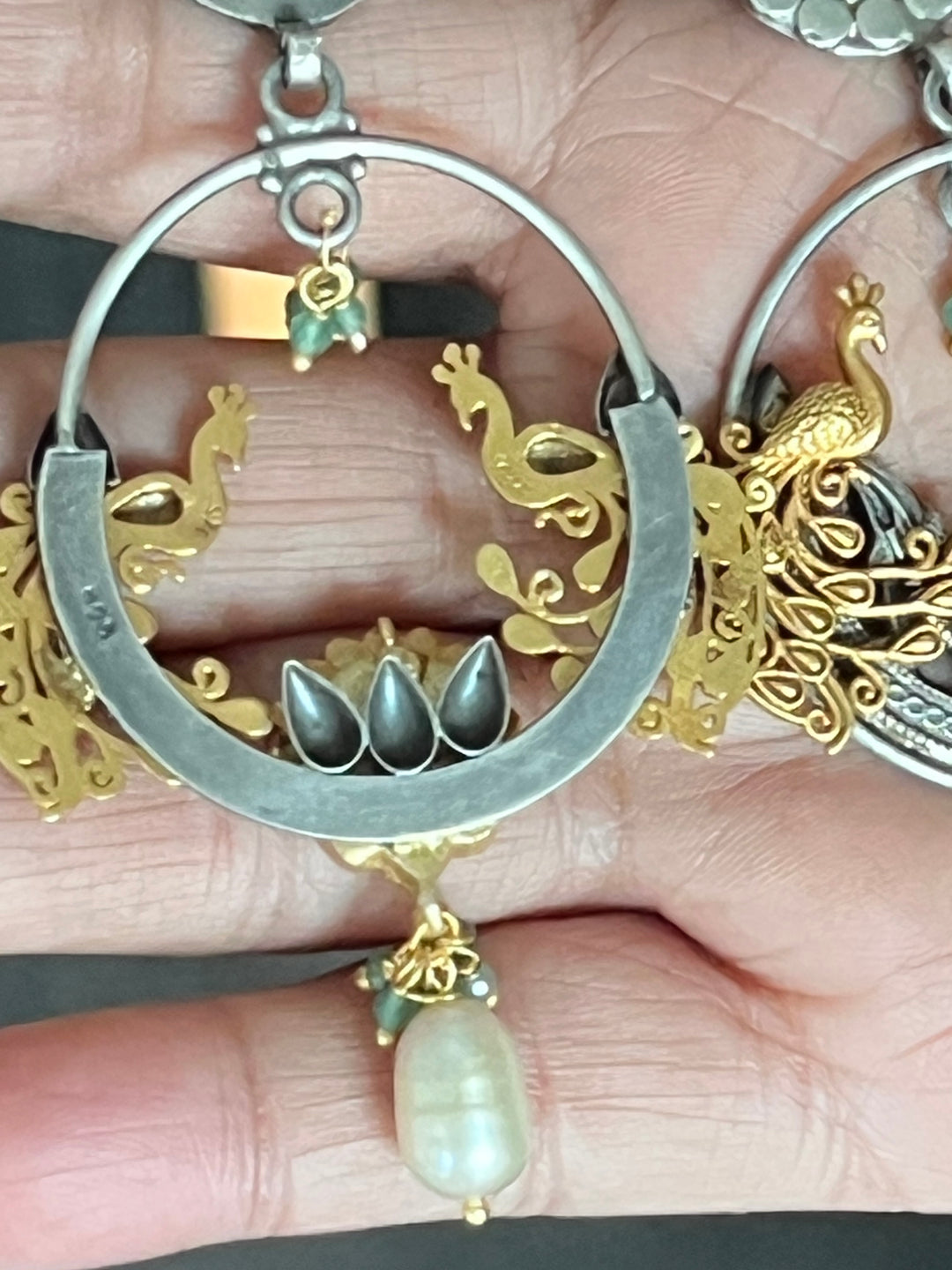 925 Silver Twin Peacock Earrings | SHIVKA