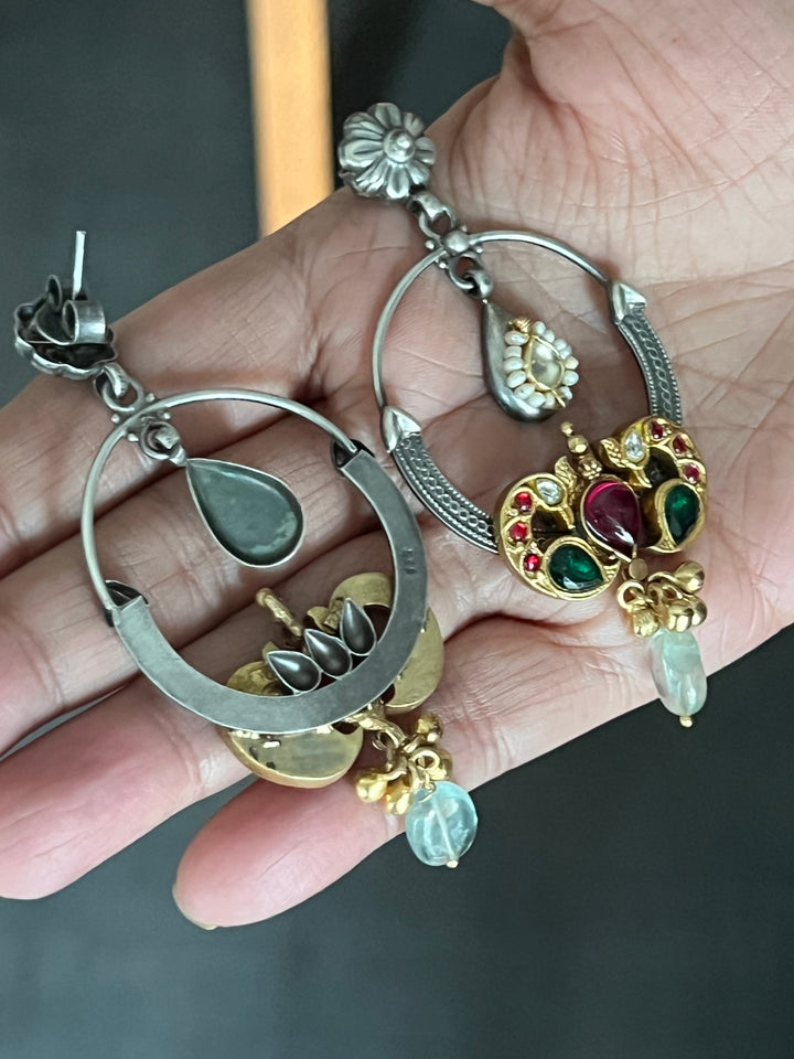 925 Silver Twin Peacock Earrings | SHIVKA