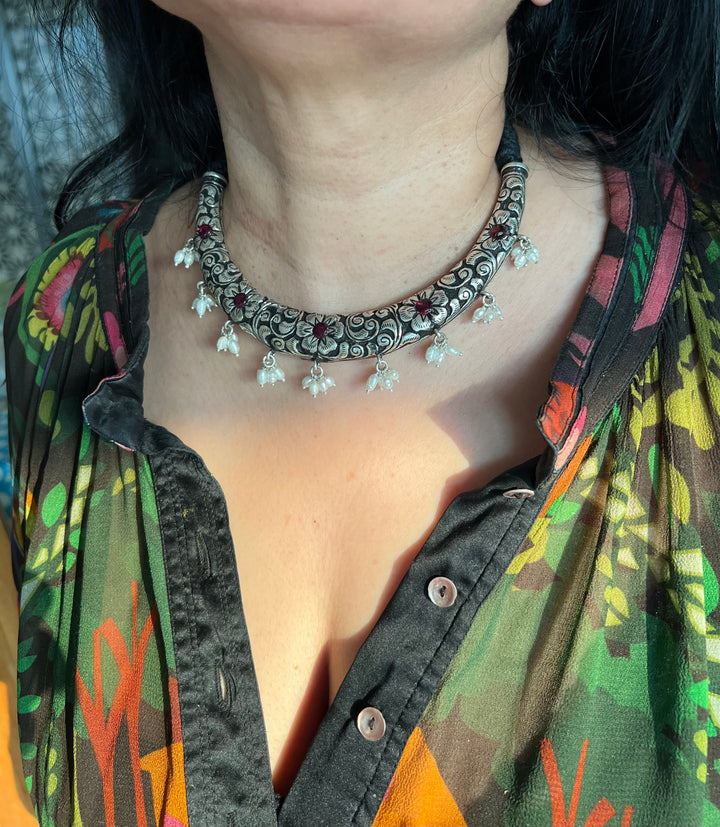 Pure 925 Silver Hasli Necklace