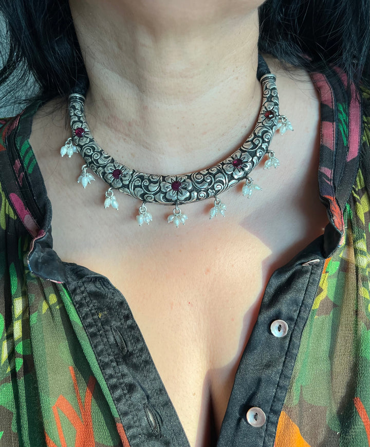 Pure 925 Silver Hasli Necklace