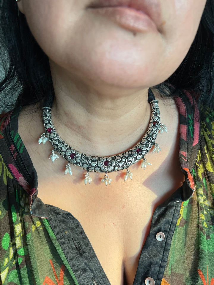 Pure 925 Silver Hasli Necklace