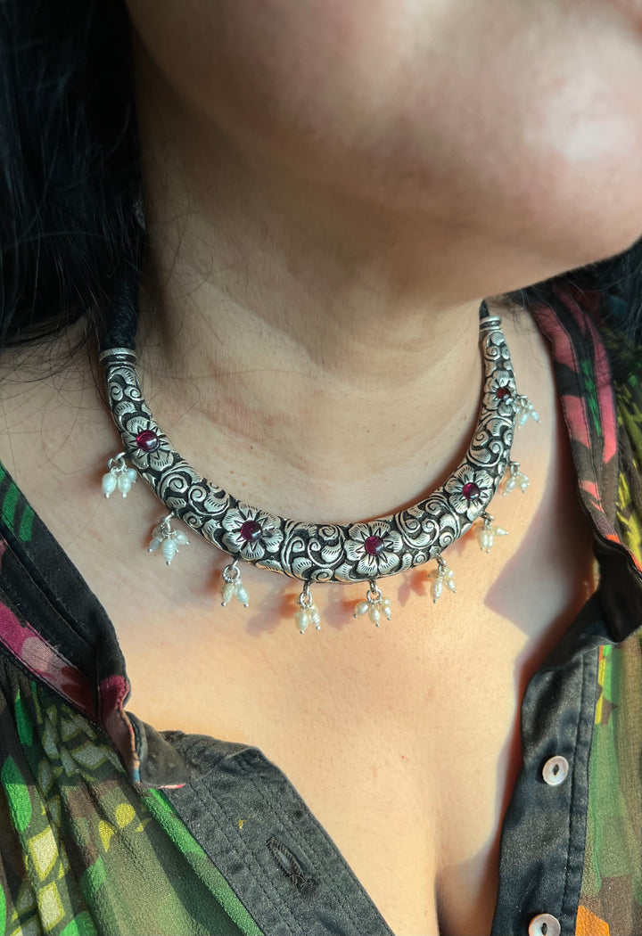 Pure 925 Silver Hasli Necklace