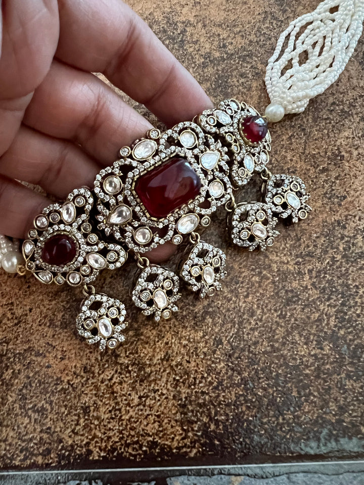 Victorian Kundan Choker with Studs