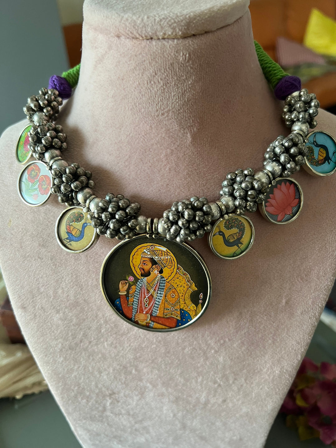 Antique Hand Painted Necklace - Premium Quality Craftsmanship