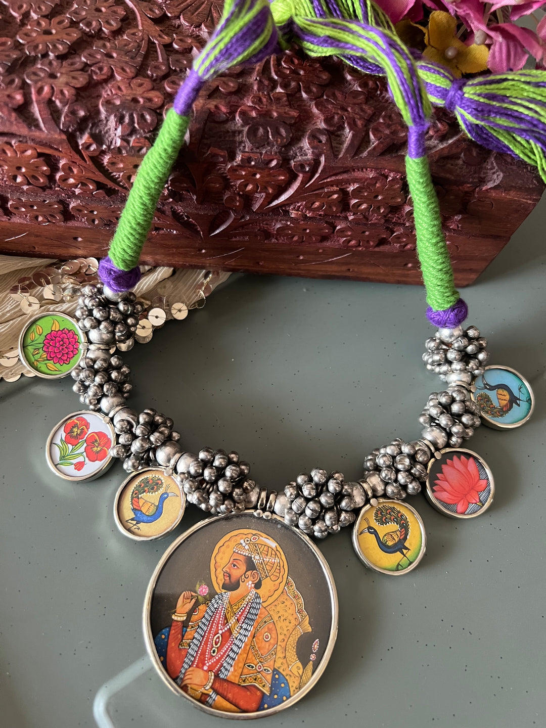 Antique Hand Painted Necklace - Premium Quality Craftsmanship