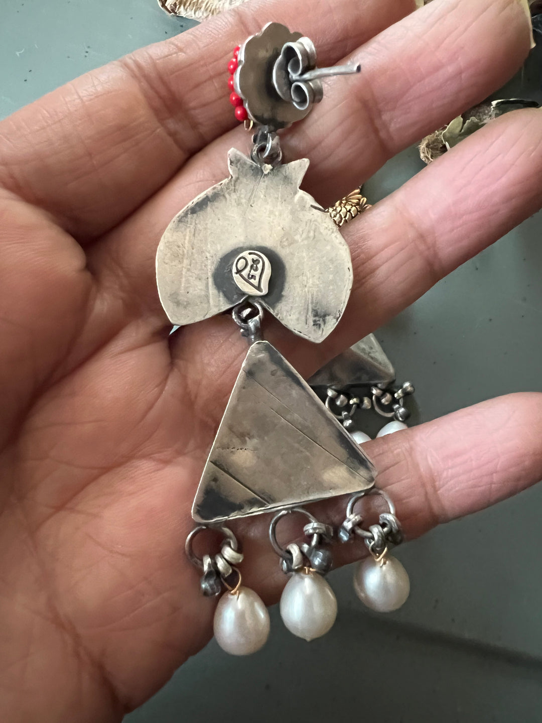 Fusion Kundan Silver Earrings | SHIVKA