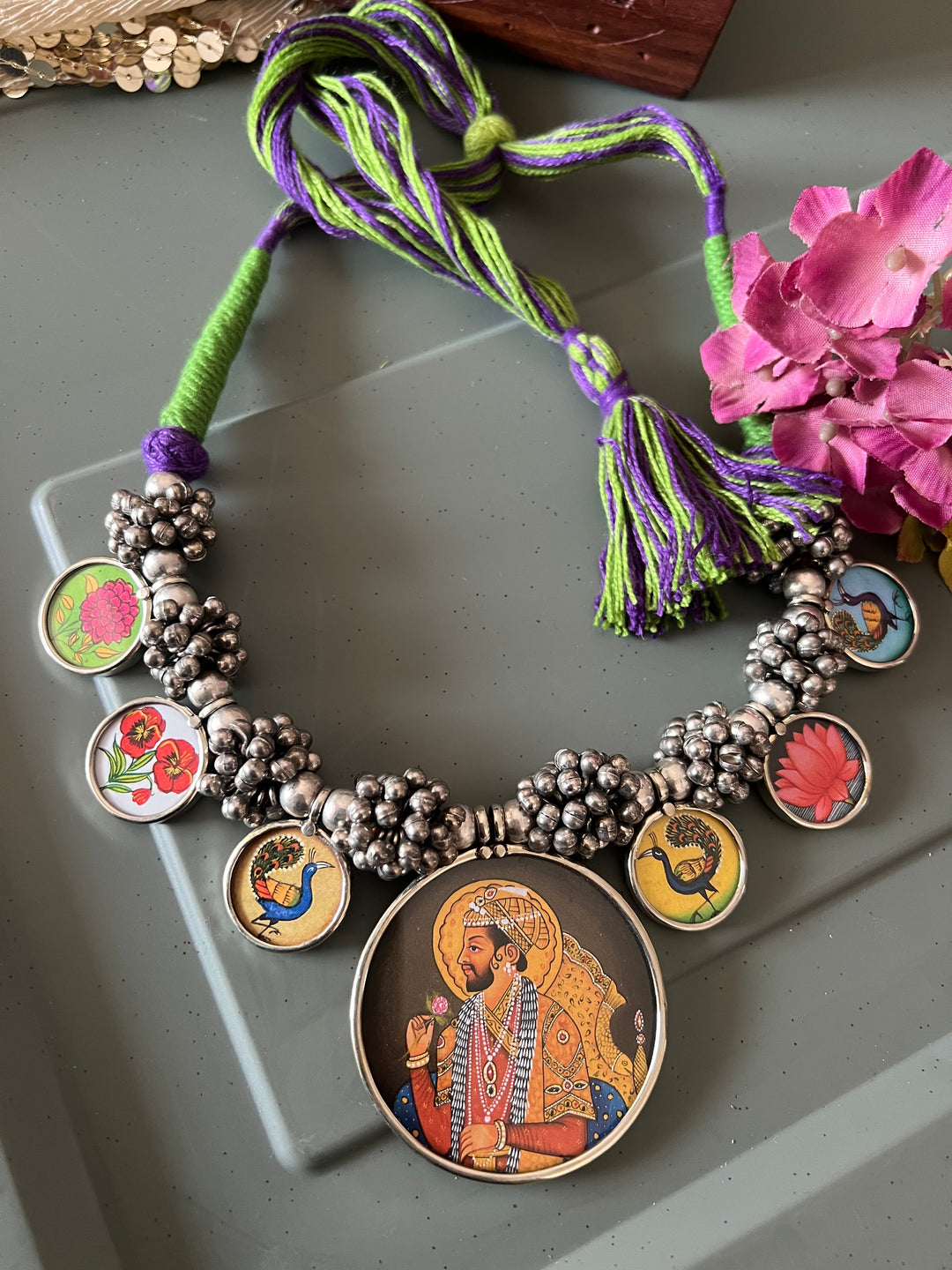 Antique Hand Painted Necklace - Premium Quality Craftsmanship