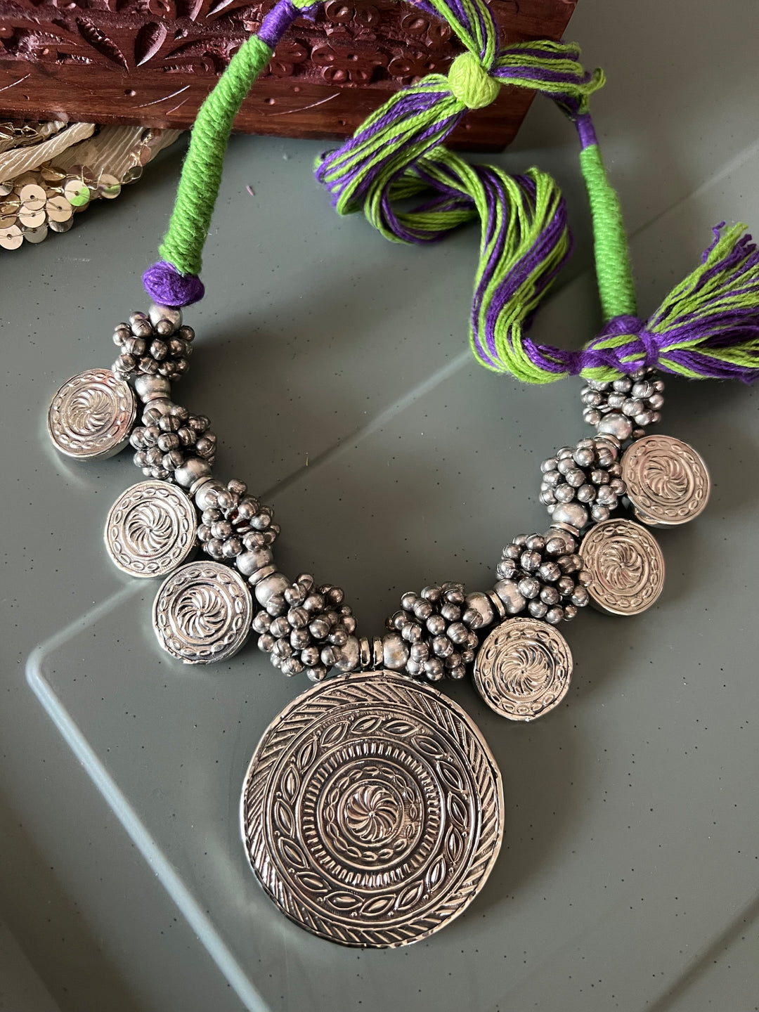 Antique Hand Painted Necklace - Premium Quality Craftsmanship