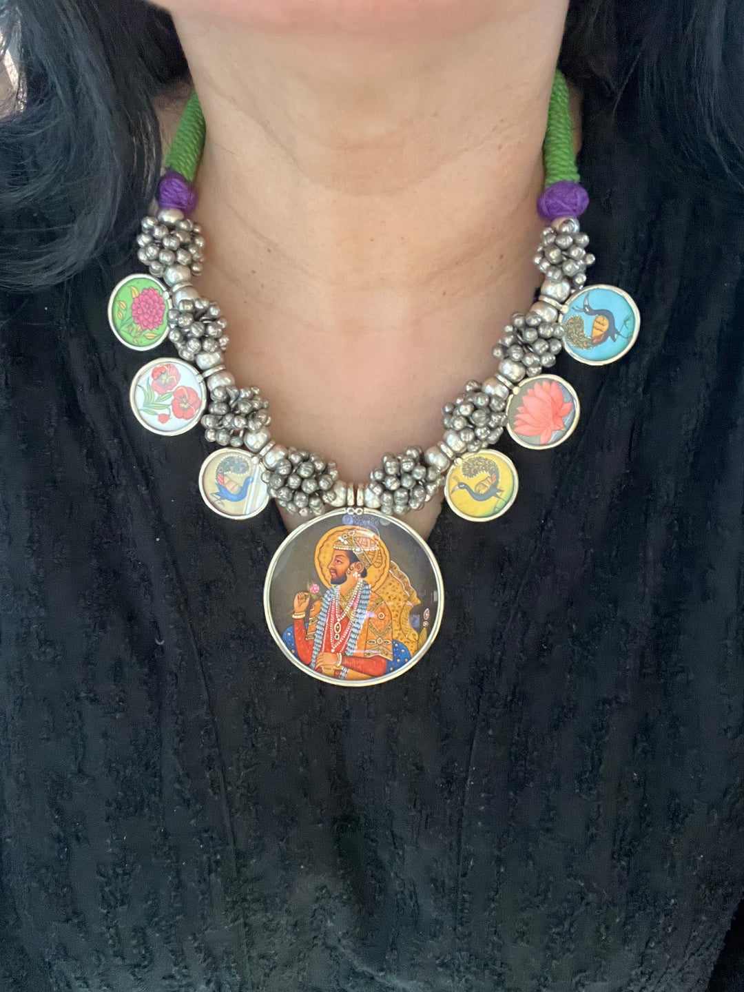 Antique Hand Painted Necklace - Premium Quality Craftsmanship