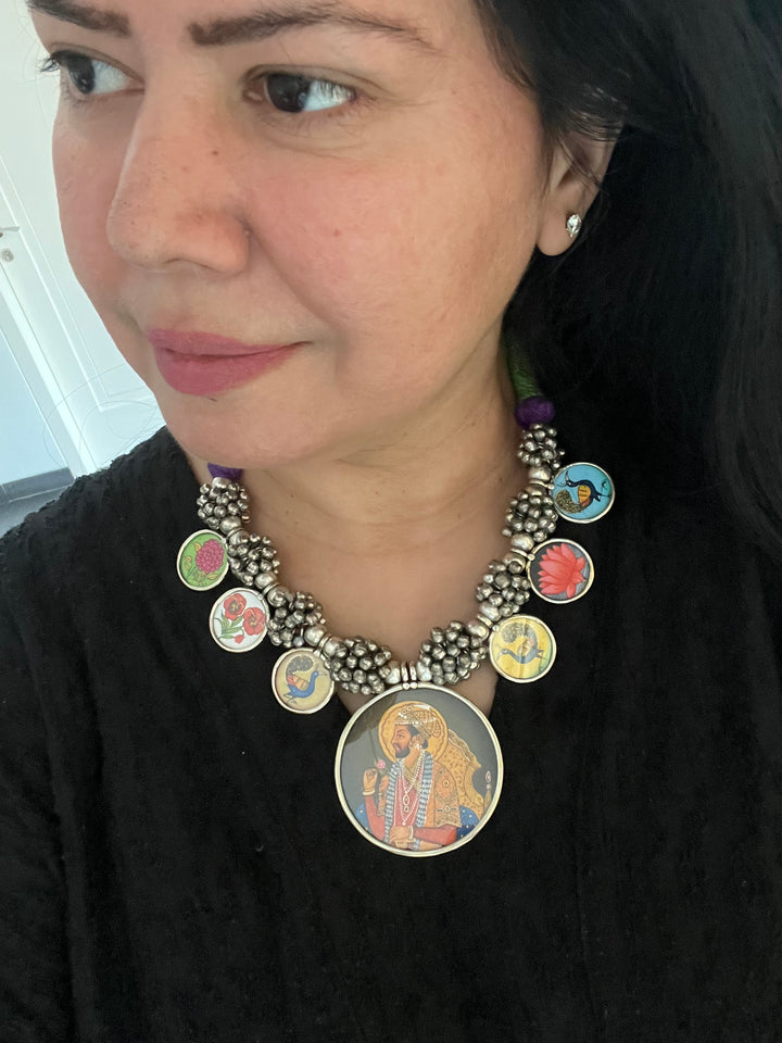 Antique Hand Painted Necklace - Premium Quality Craftsmanship