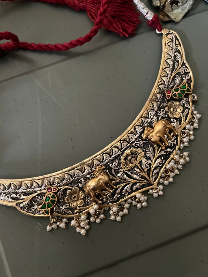 Handmade Elegant 925 Silver Hasli Collar Necklace by SHIVKA
