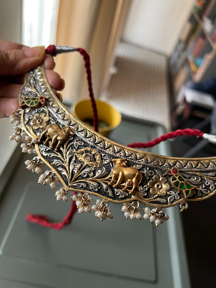 Handmade Elegant 925 Silver Hasli Collar Necklace by SHIVKA