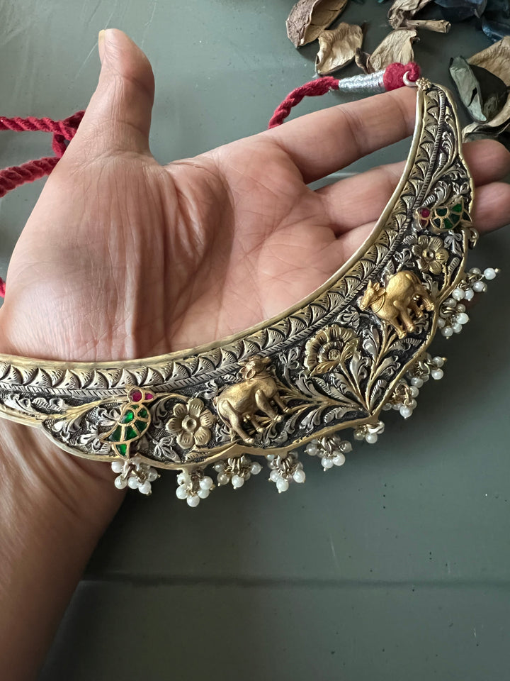 Handmade Elegant 925 Silver Hasli Collar Necklace by SHIVKA