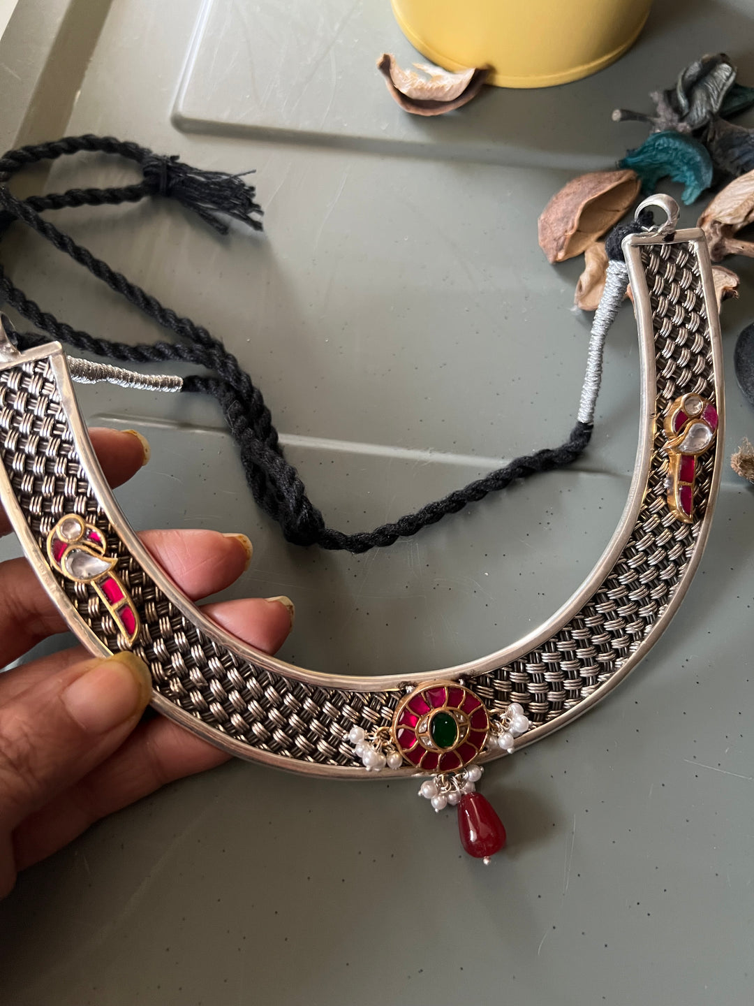 Handmade Elegant 925 Silver Hasli Collar Necklace by SHIVKA