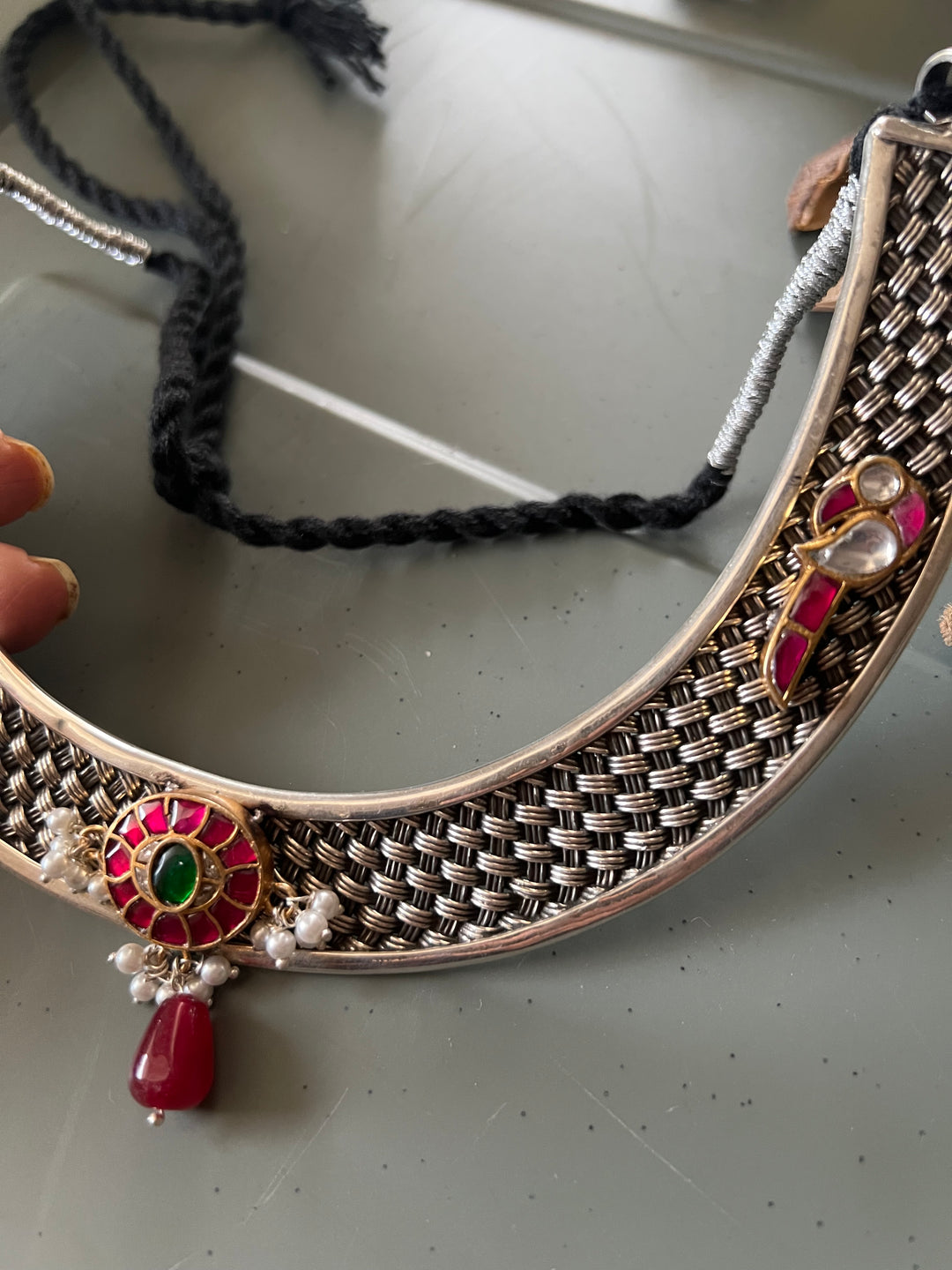 Handmade Elegant 925 Silver Hasli Collar Necklace by SHIVKA