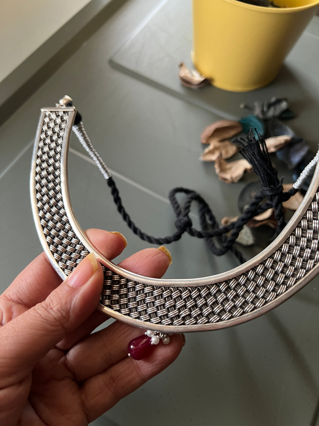 Handmade Elegant 925 Silver Hasli Collar Necklace by SHIVKA