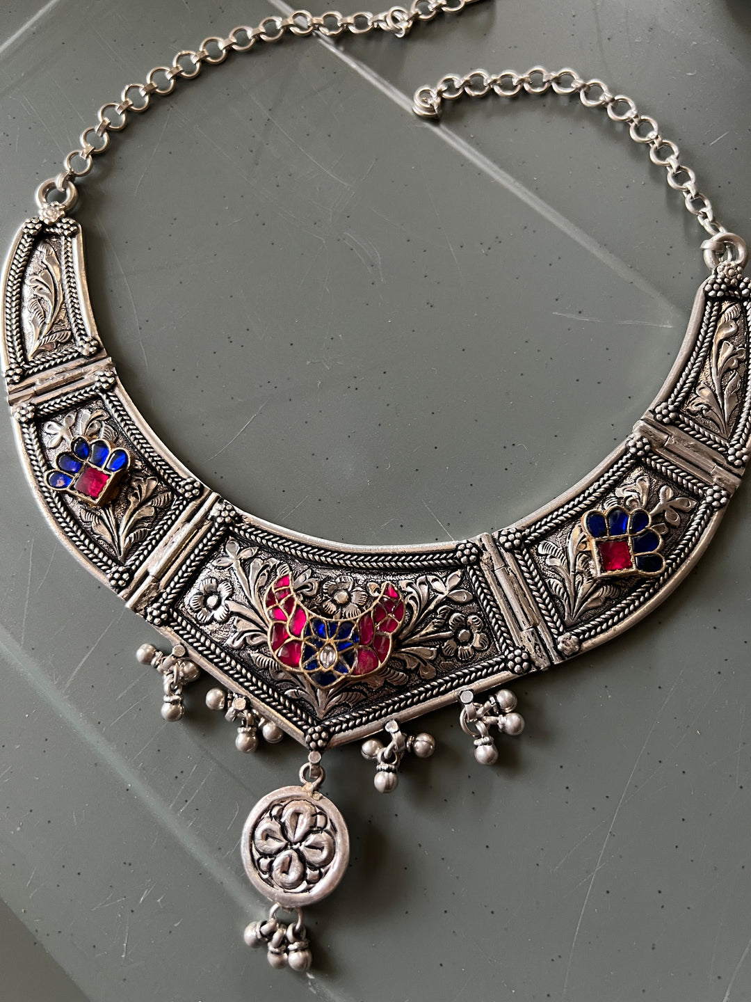 Handmade Elegant 925 Silver Hasli Collar Necklace by SHIVKA