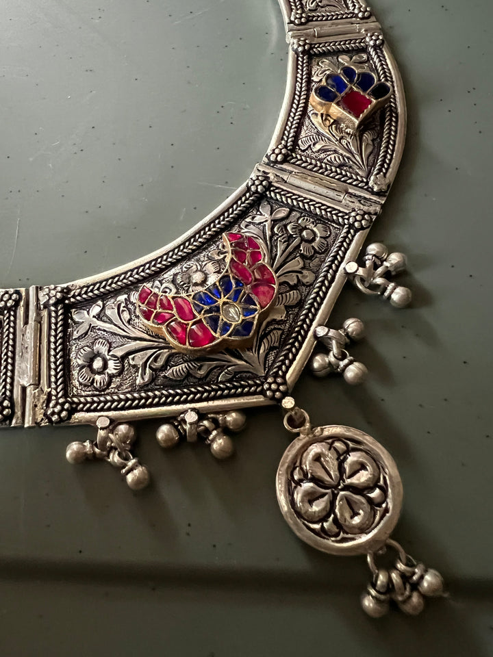 Handmade Elegant 925 Silver Hasli Collar Necklace by SHIVKA