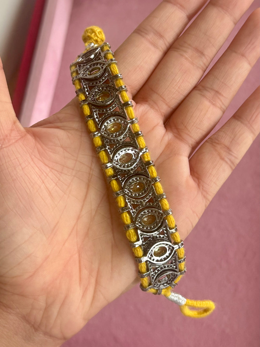Handmade Designer CZ Bracelet | Rhodium Plated | SHIVKA