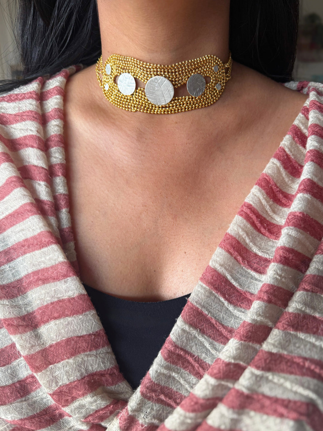 Handmade Statement Choker | Brass Adjustable Lobster Claw Jewelry
