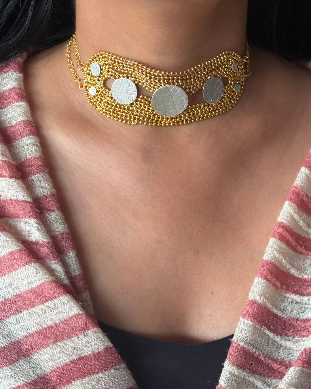 Handmade Statement Choker | Brass Adjustable Lobster Claw Jewelry