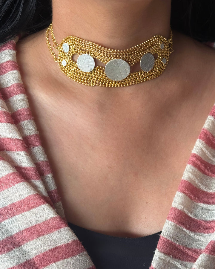 Handmade Statement Choker | Brass Adjustable Lobster Claw Jewelry