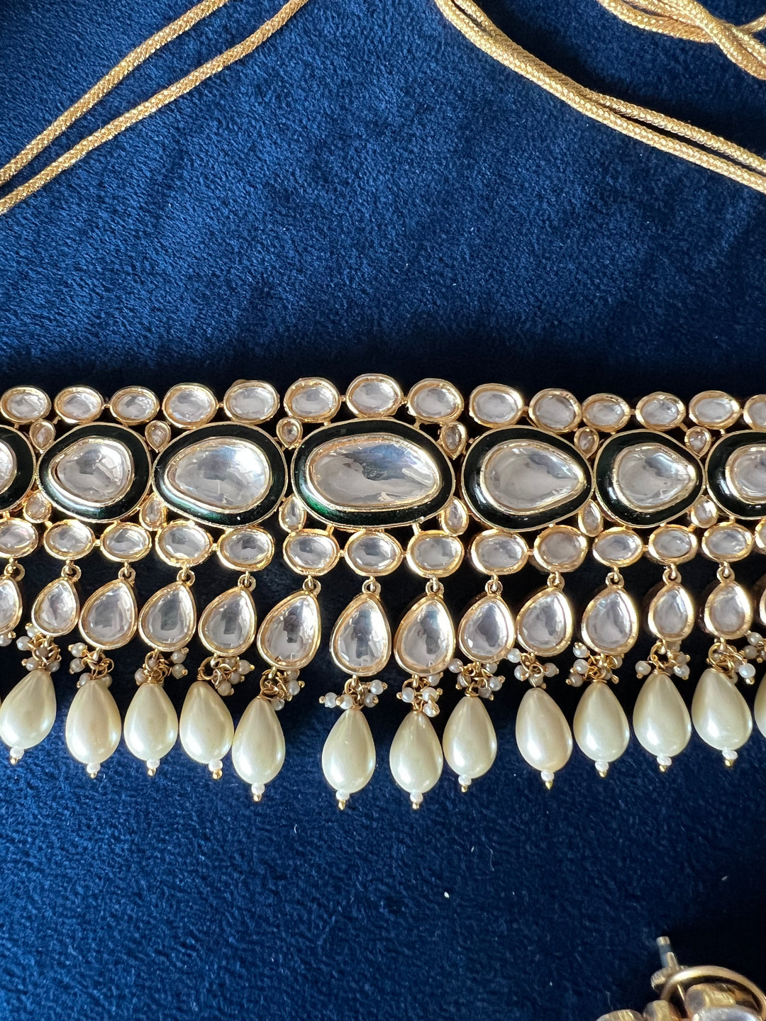 Beautiful Pearls and Kundan Choker with Earrings