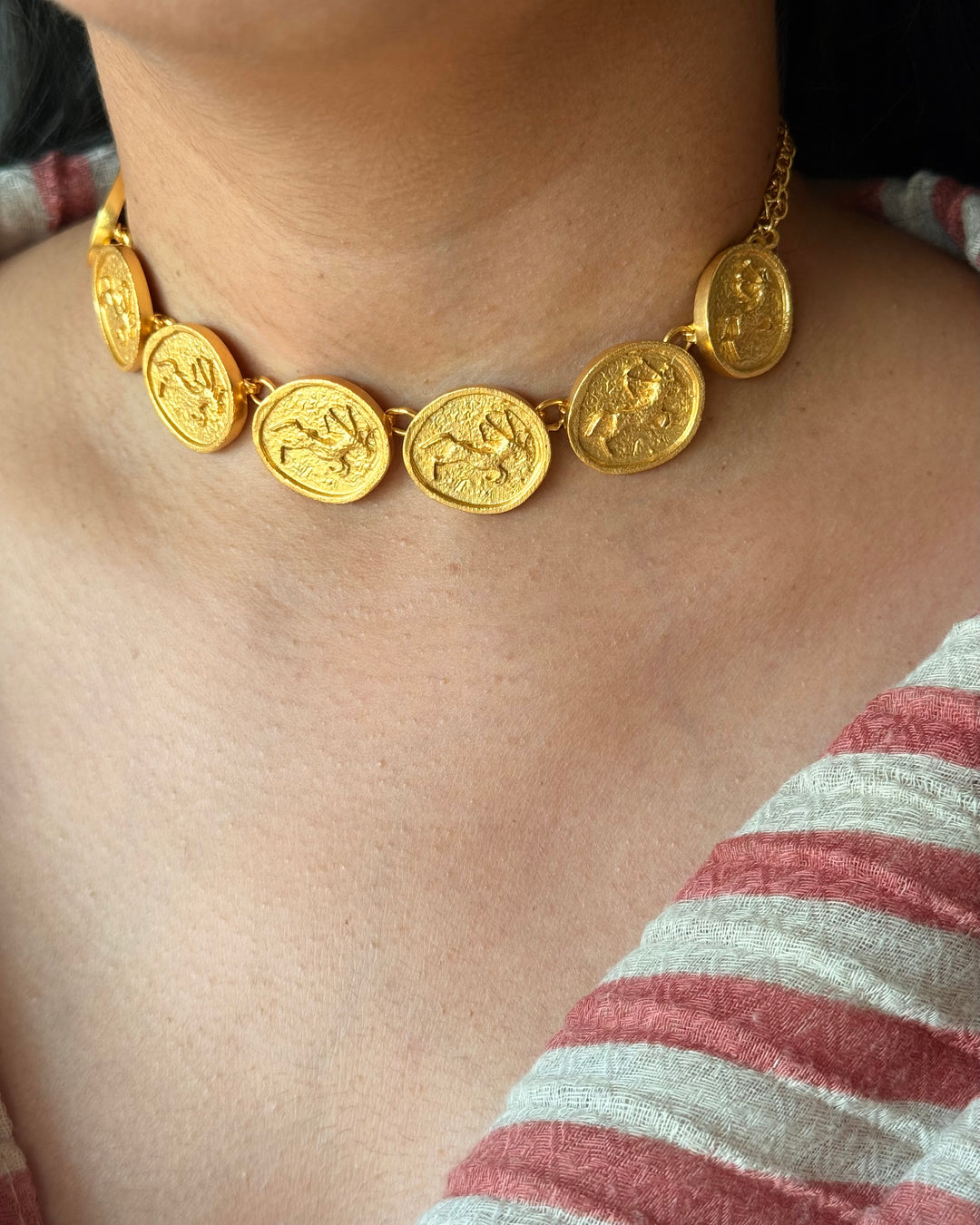 Handmade Statement Sagittarian Choker | Brass Adjustable Lobster Claw Jewelry
