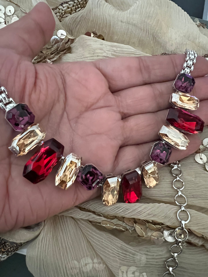 Exquisite Austrian Crystal Necklace Set: Designer Premium Quality