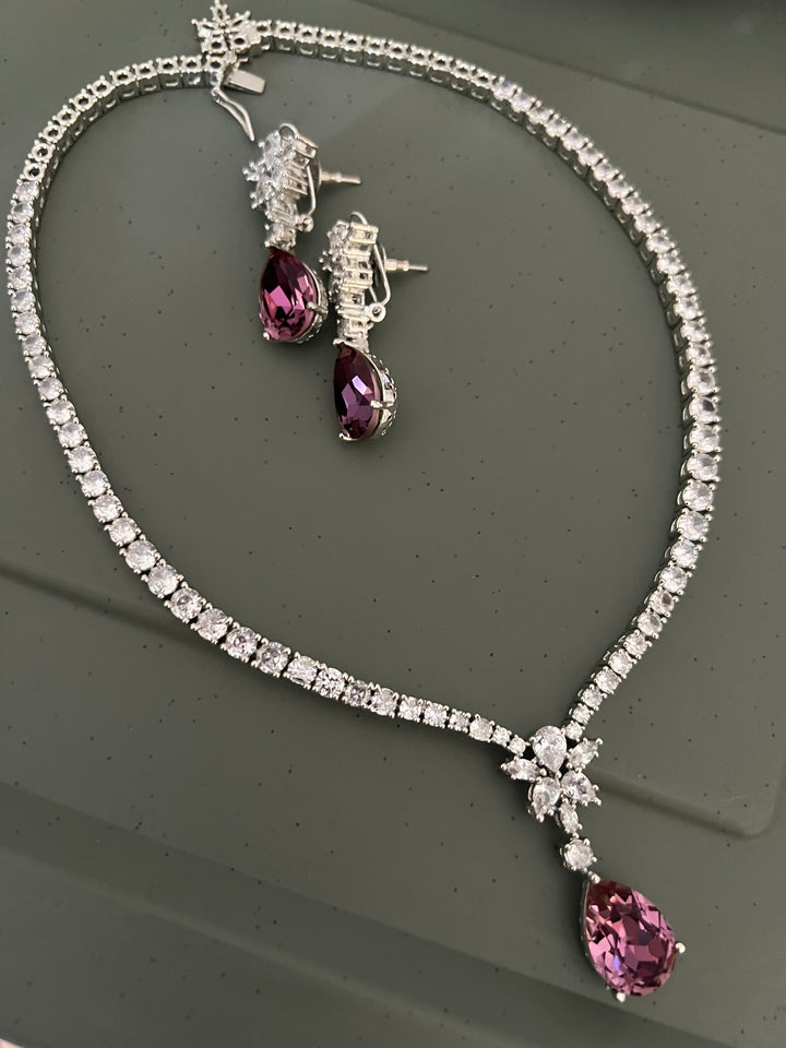 Exquisite Austrian Crystal Necklace Set: Designer Premium Quality