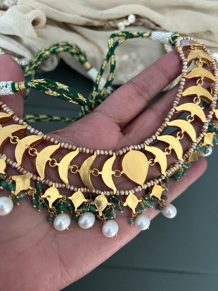 Elegant 925 Silver Jadau Kundan Necklace Set