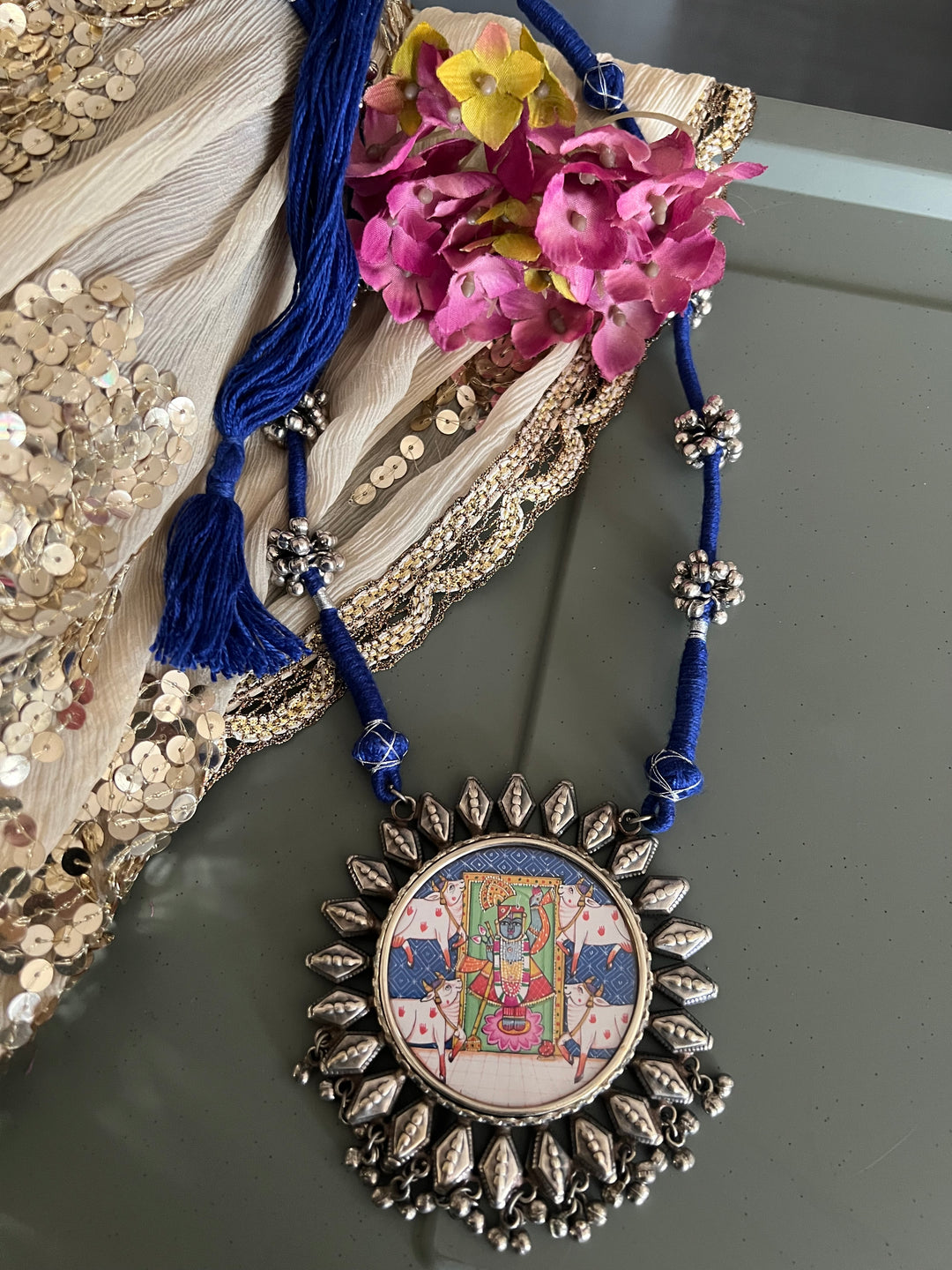 Antique Hand Painted Necklace - Premium Quality Craftsmanship