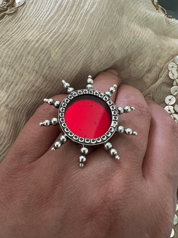 Shivka Pure 925 Silver Glass Ring