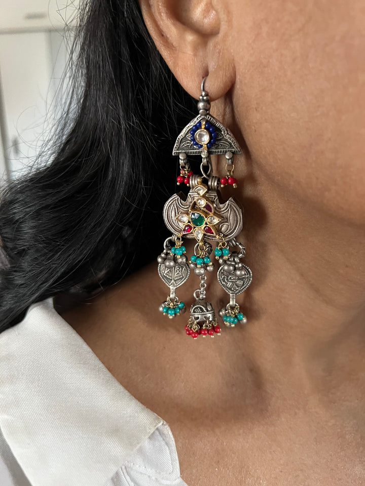 Statement 925 Silver Long Danglers