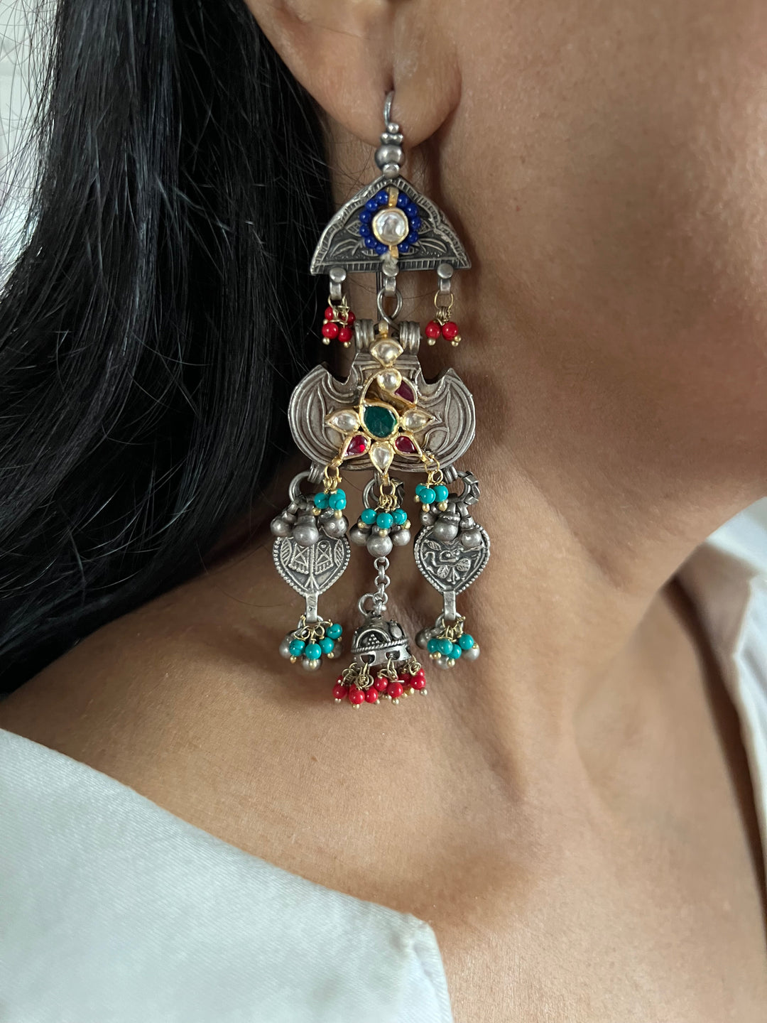 Statement 925 Silver Long Danglers