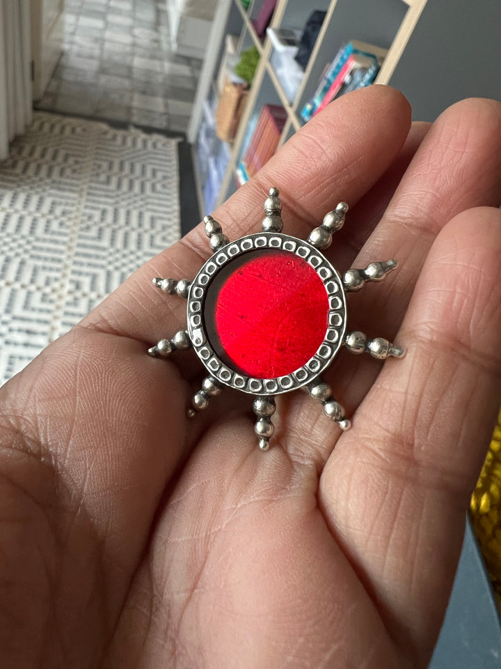 Shivka Pure 925 Silver Glass Ring