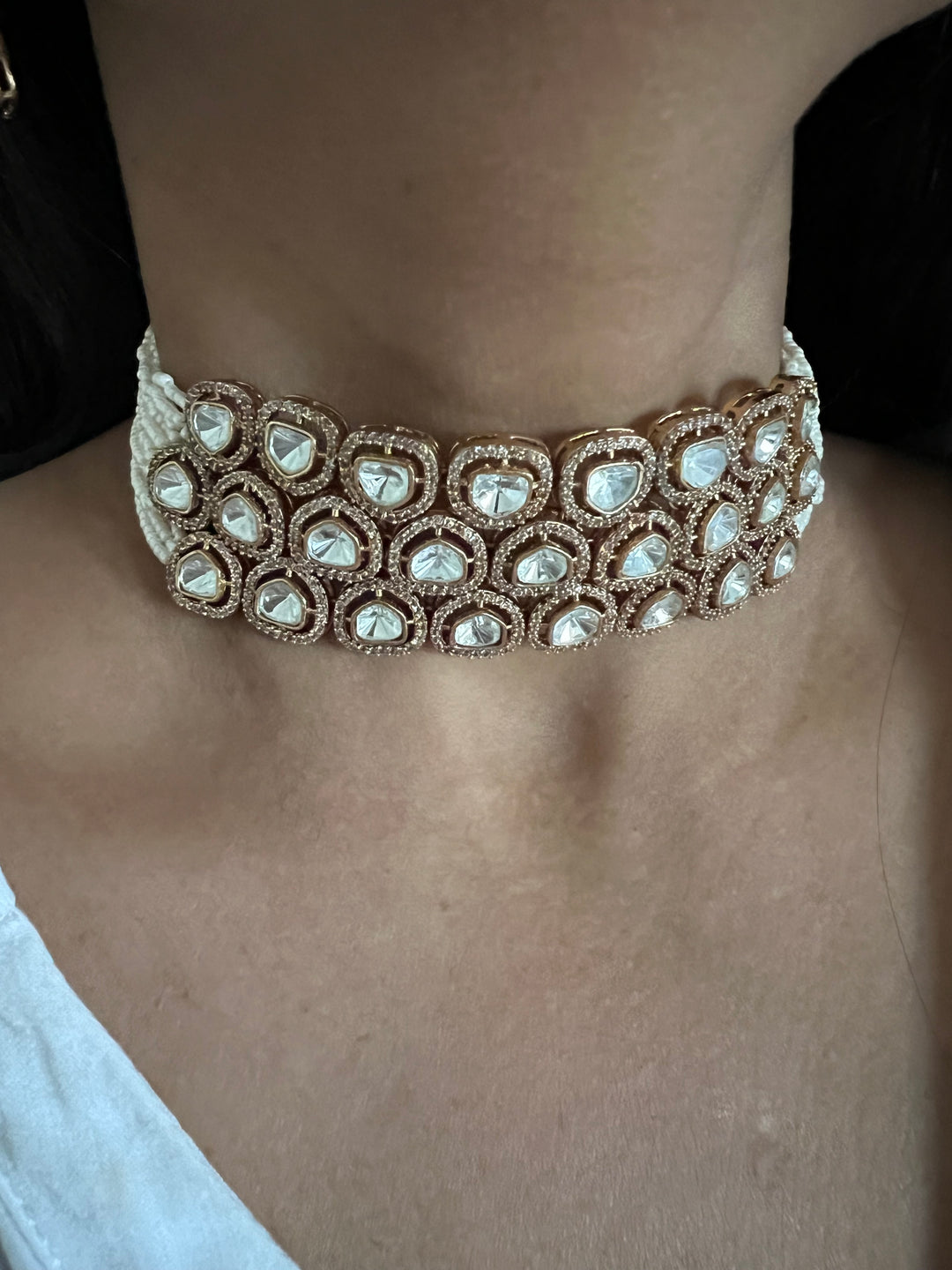 Victorian Kundan Choker with Earrings