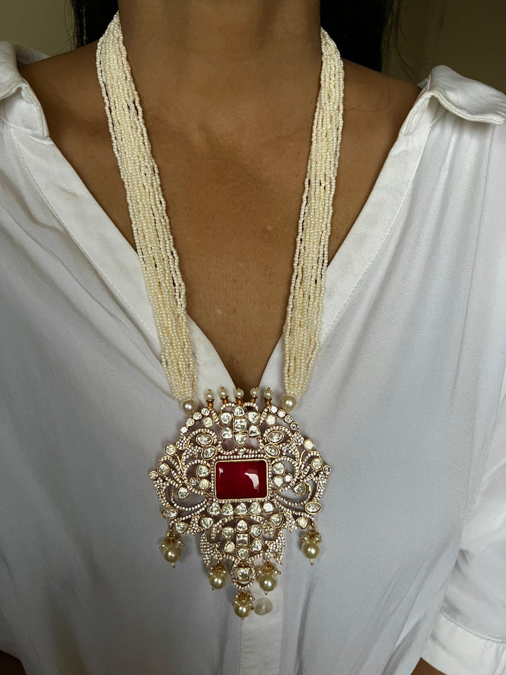 Victorian Kundan Necklace with Earrings