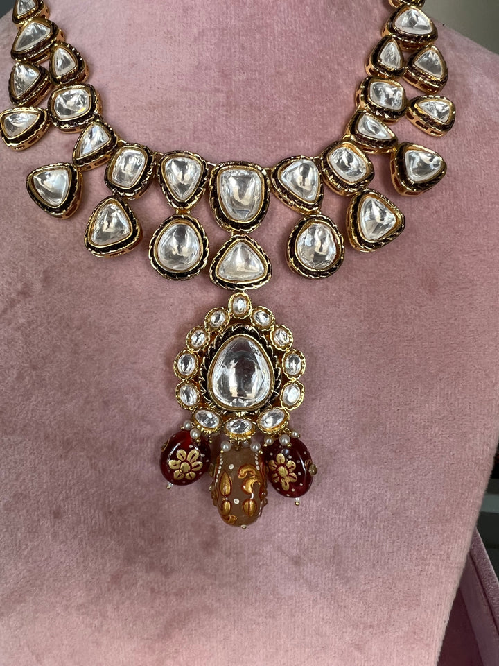 Beautiful Kundan Necklace with Statement Earrings