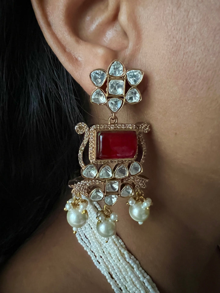 Victorian Kundan Necklace with Earrings