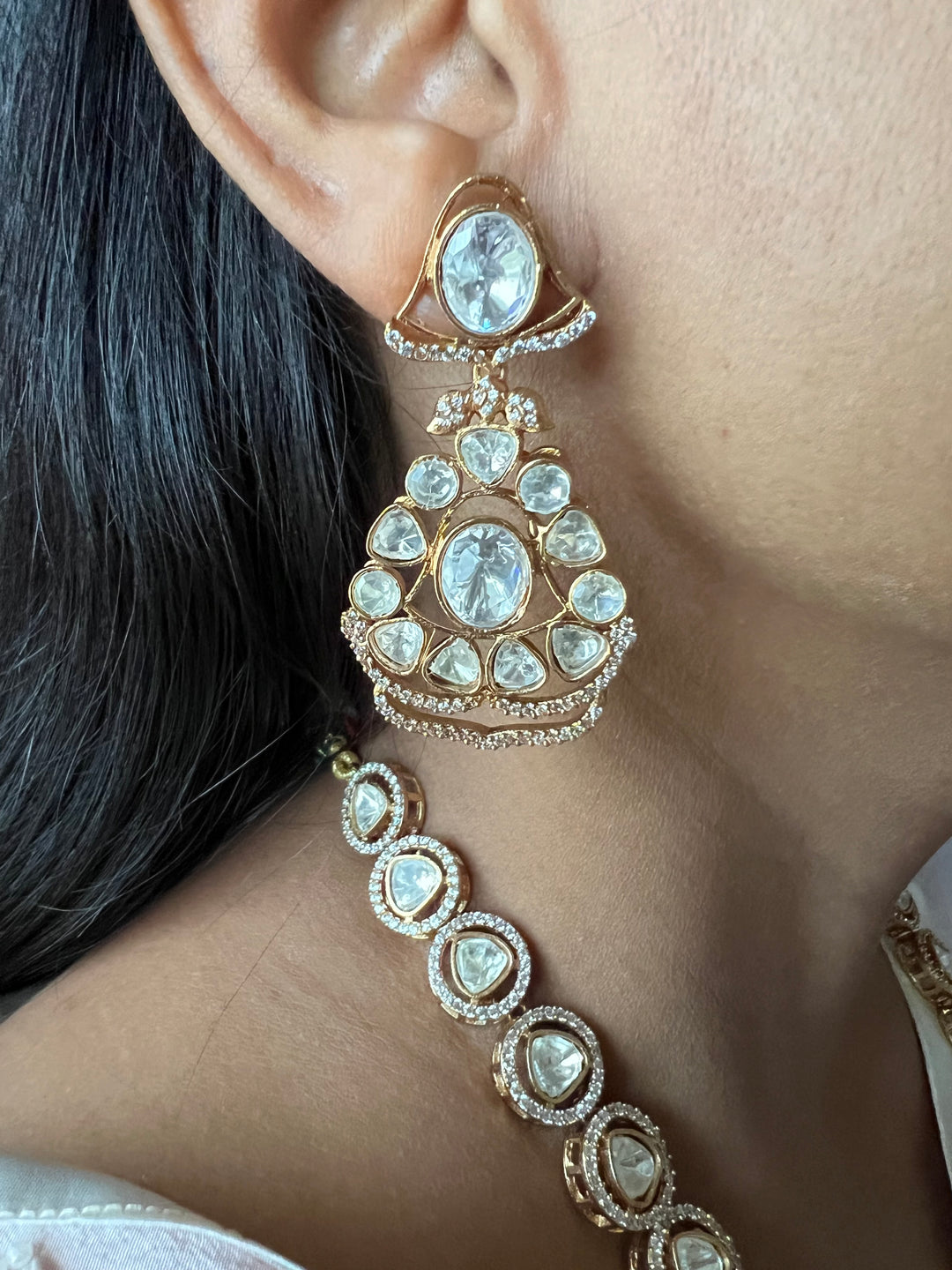 Victorian Kundan Necklace with Earrings