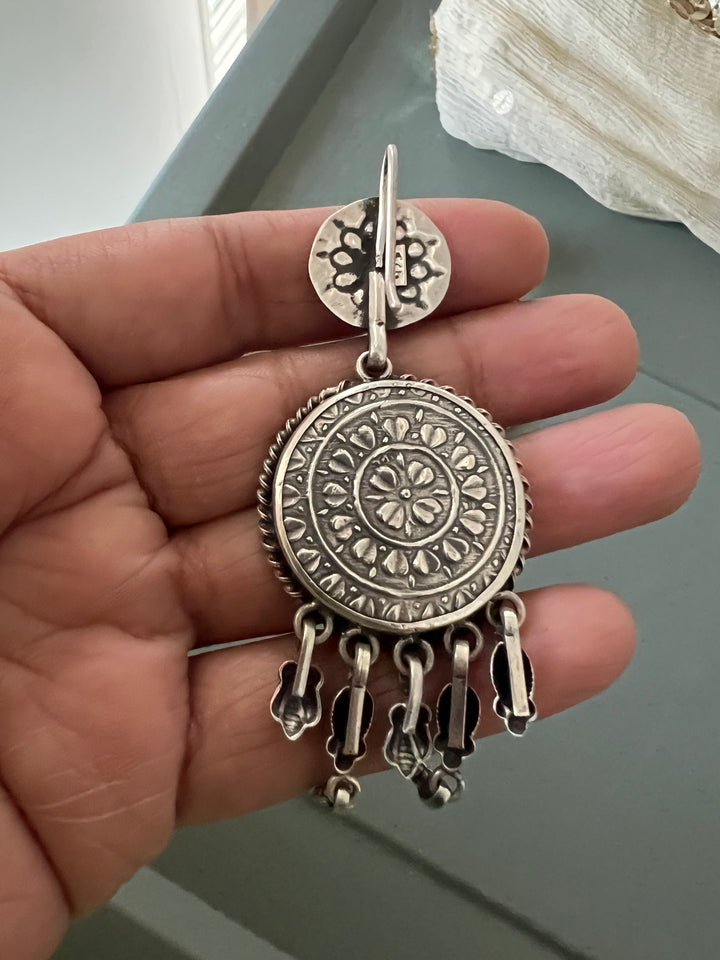 Hand Painted Glass Holy Cow 925 Silver Earrings | SHIVKA