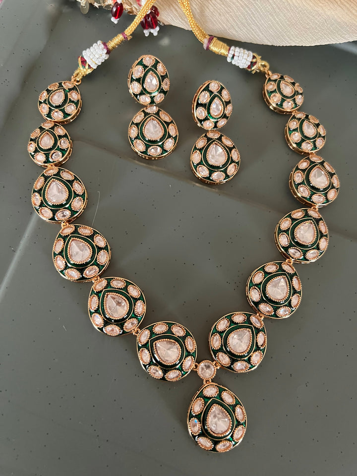 Elegant Kundan Enamelled Necklace Set - Unmatched Quality and Style