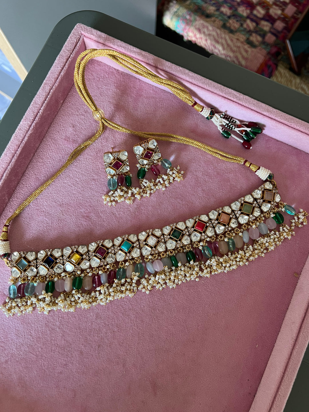 Scintillating Bridal Kundan Choker with Earrings