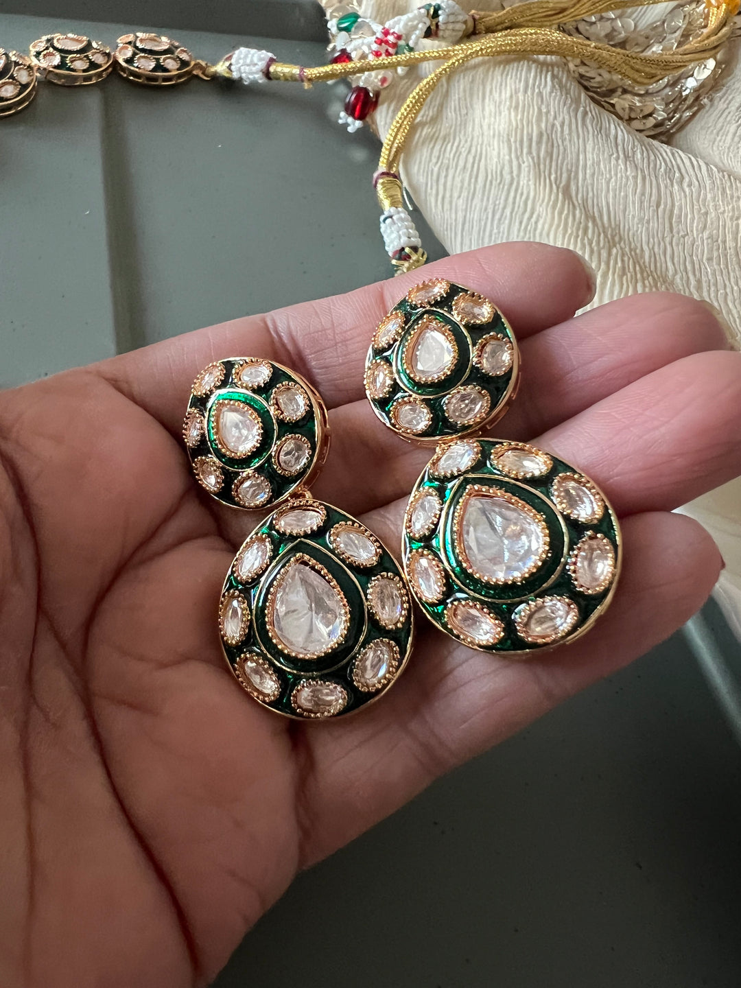 Elegant Kundan Enamelled Necklace Set - Unmatched Quality and Style