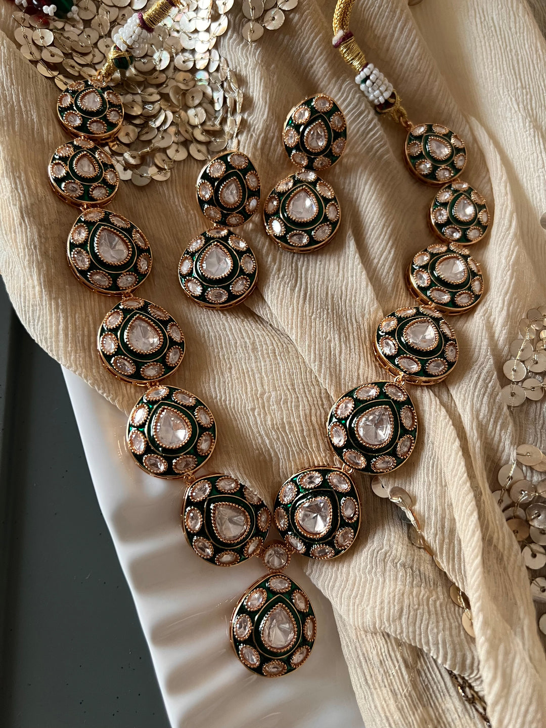 Elegant Kundan Enamelled Necklace Set - Unmatched Quality and Style