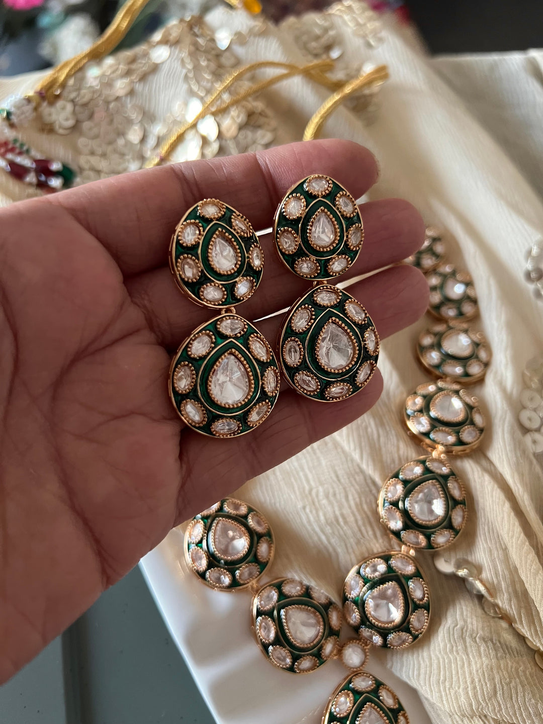 Elegant Kundan Enamelled Necklace Set - Unmatched Quality and Style